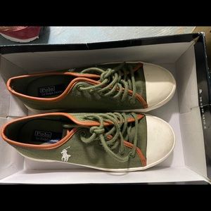 Ralph Lauren Olive & White Sneakers